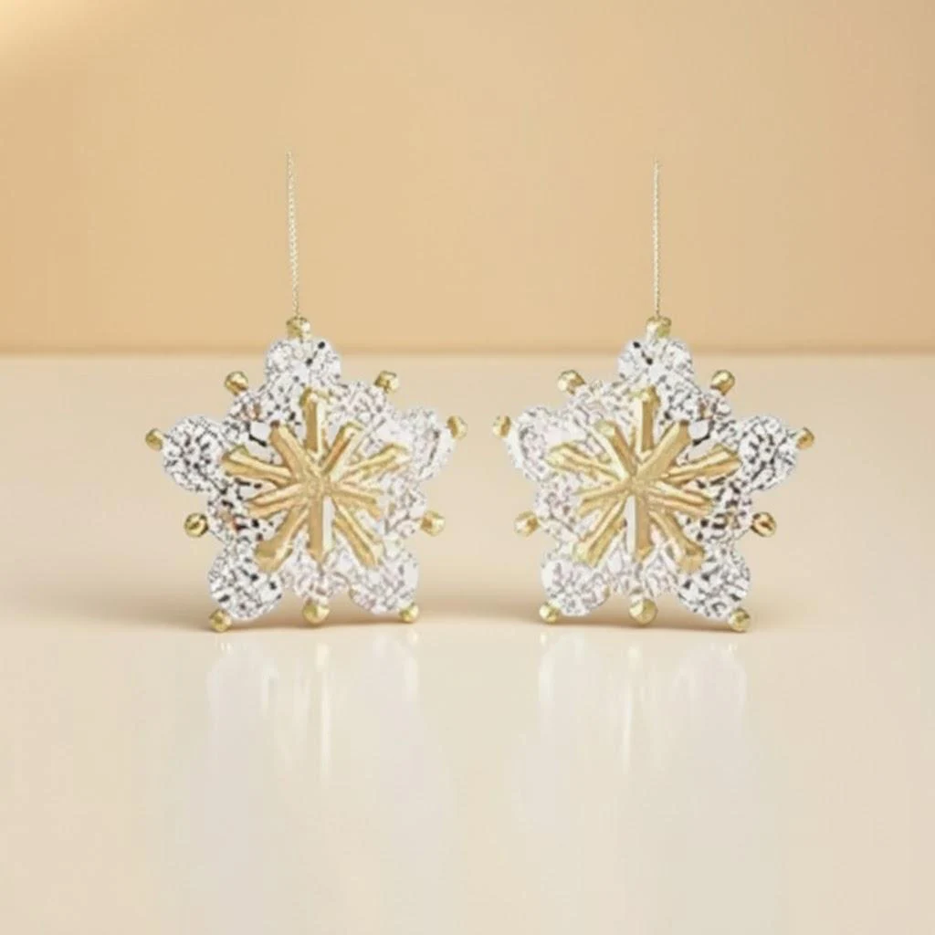 Elegant Snowflake Stud Earrings in Rose Gold 7 Elegant Snowflake Stud Earrings in Rose Gold - Image 7