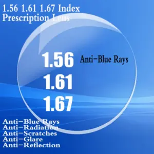 Blue Prescription Lenses 1.56/1.61/1.67 for Impact Resistance