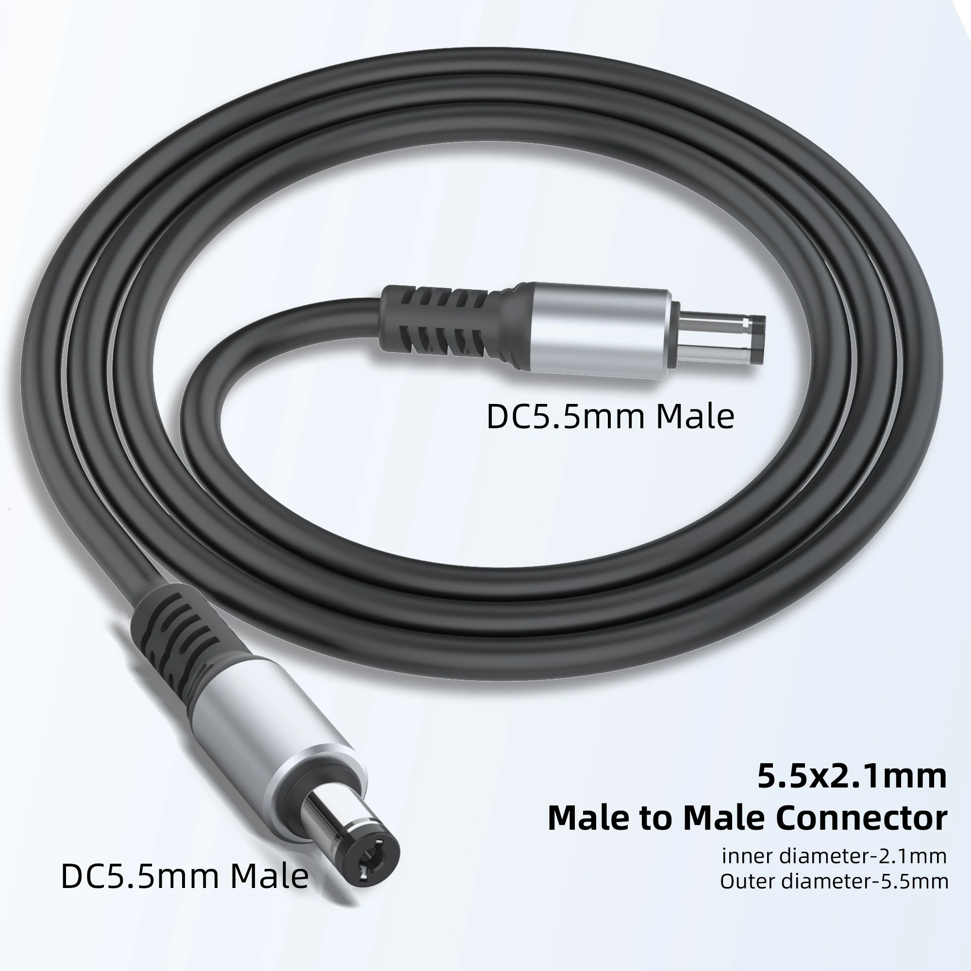 DC5521 Power Extension Cable 1-3m, Male-to-Male 1 DC5521 Power Extension Cable 1-3m, Male-to-Male
