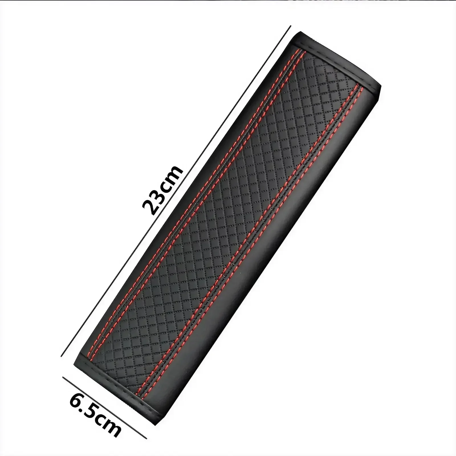 Stylish PU Leather Car Seat Belt Cover with Red Stitching 6 Stylish PU Leather Car Seat Belt Cover with Red Stitching - Image 6