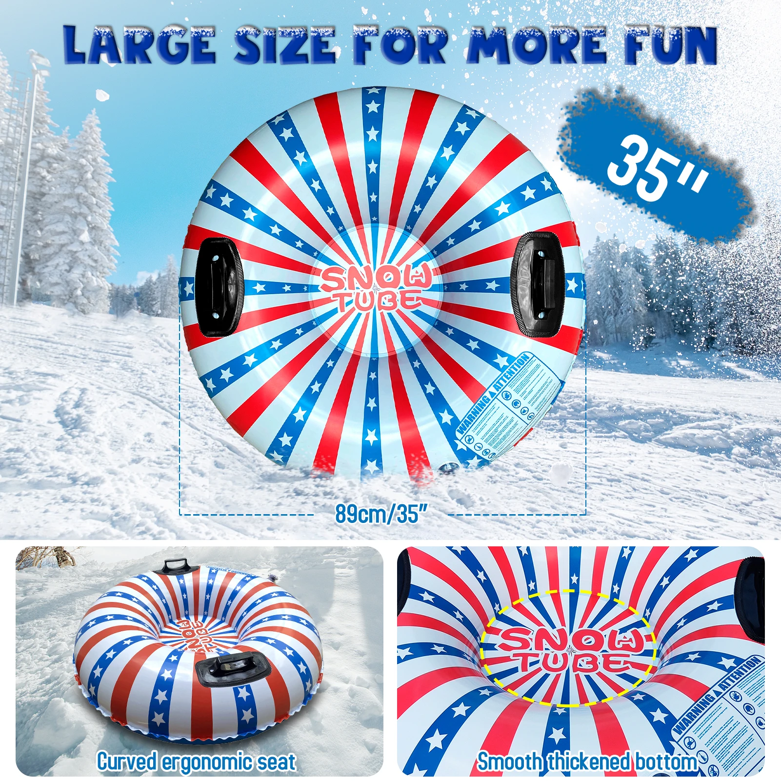 Vibrant Inflatable Snow Tube for Winter Fun 4 Vibrant Inflatable Snow Tube for Winter Fun - Image 4