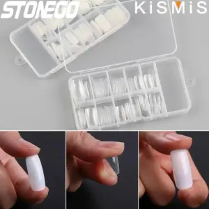 French Ballerina Nail Tips Set, 100 Pieces