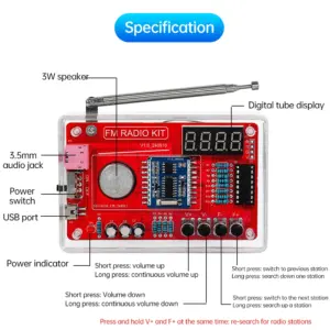 RDA5807 FM Radio DIY Kit for Enthusiasts 12 Se47575d9d94c497d82f82dc036e609af5