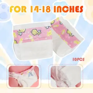 Miniature Doll Diapers Set for 1/3 Scale Dolls 10 Se5db55d16aef49749013aeccfdb4ba438