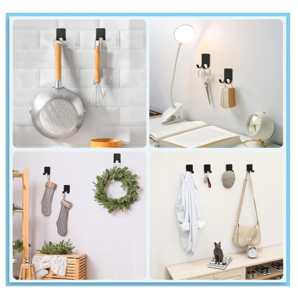 Black Bathroom Razor Holder with Double Hooks 2 Black Bathroom Razor Holder with Double Hooks - Image 2