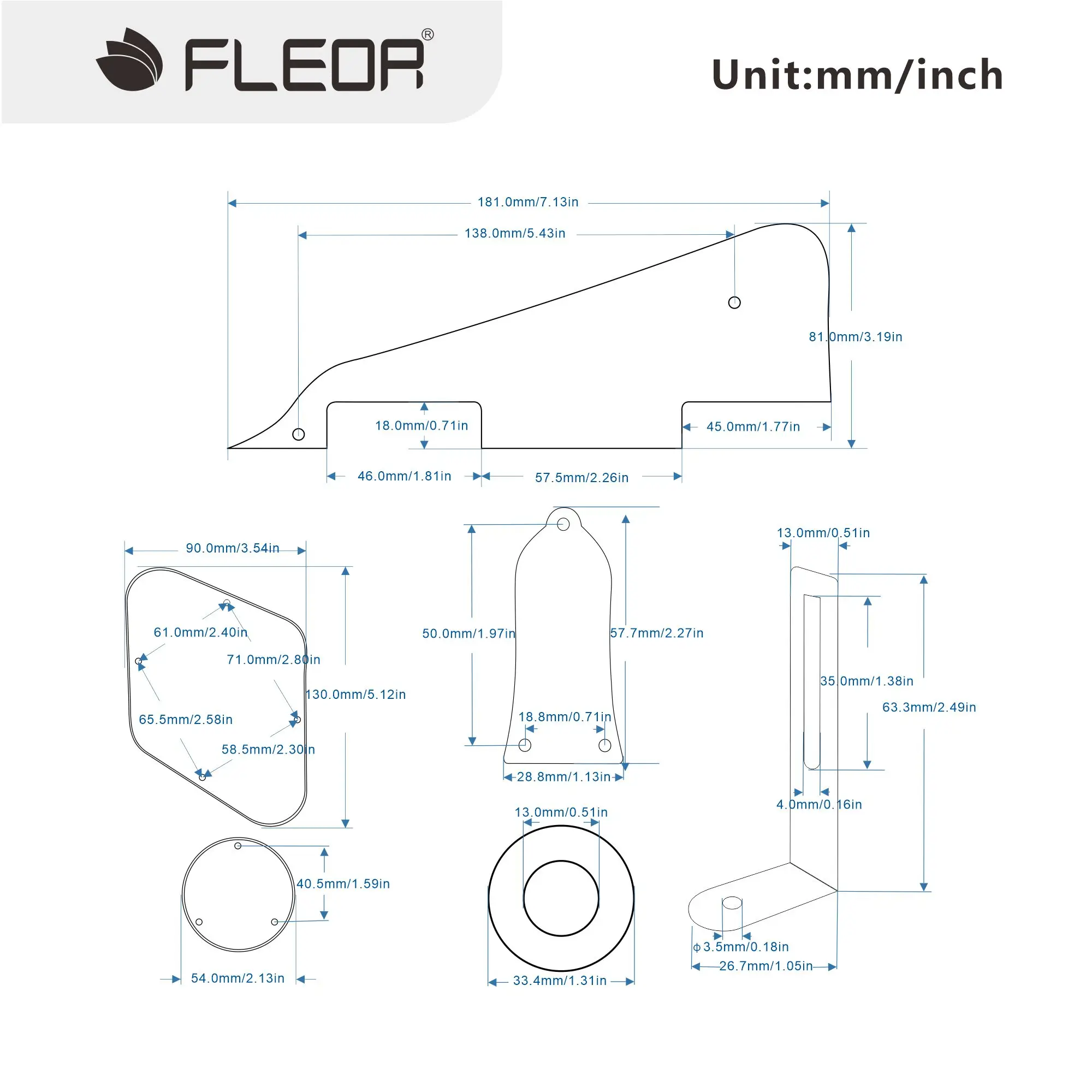 Cream Pickguard Set for LP Guitars 2 Cream Pickguard Set for LP Guitars - Image 2