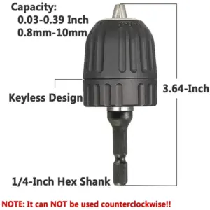 Black Impact Driver Drill Chuck Converter 3/8" UNF 11 Se7c396cbb256447a86ef9d0d96fc8e4el