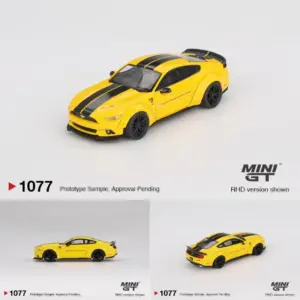 Vibrant Yellow Ford Mustang Model 1:64 Scale