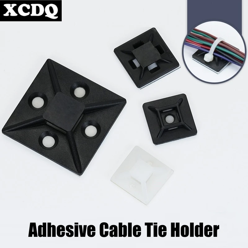 100pcs Nylon Cable Tie Mounts with 1600T Adhesive 1 100pcs Nylon Cable Tie Mounts with 1600T Adhesive