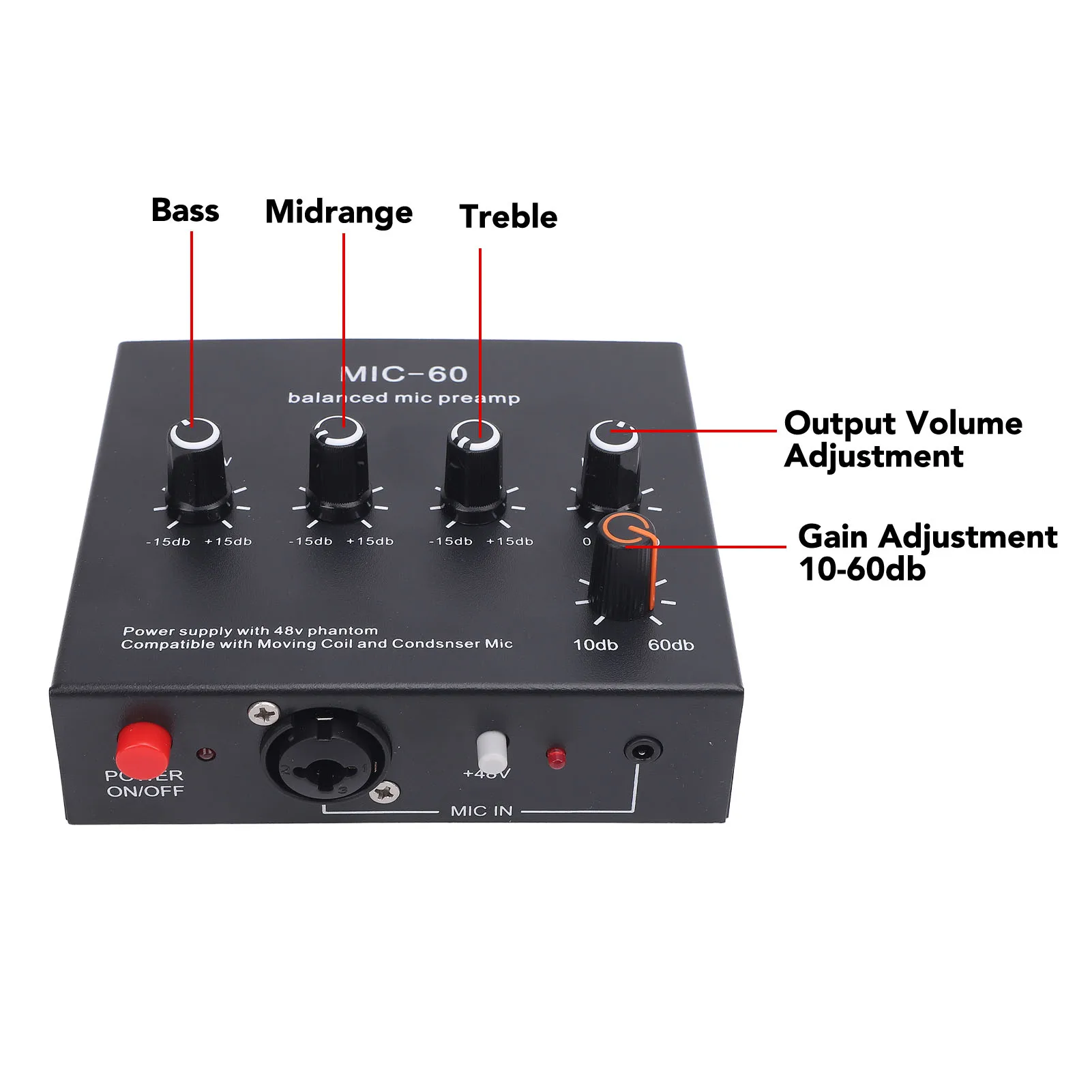 Professional Balanced Microphone Preamp with Adjustable Gain 4 Professional Balanced Microphone Preamp with Adjustable Gain - Image 4