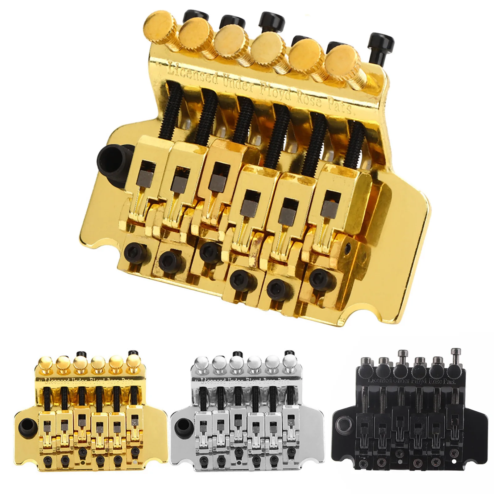 Gold Tremolo Bridge System for Guitars 2 Gold Tremolo Bridge System for Guitars - Image 2