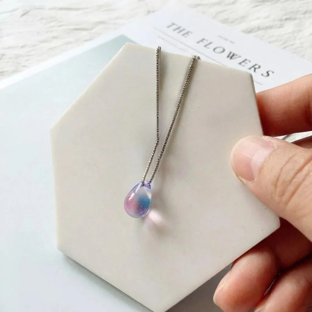 Vibrant Water Drop Necklace for Women 9 Vibrant Water Drop Necklace for Women - Image 9