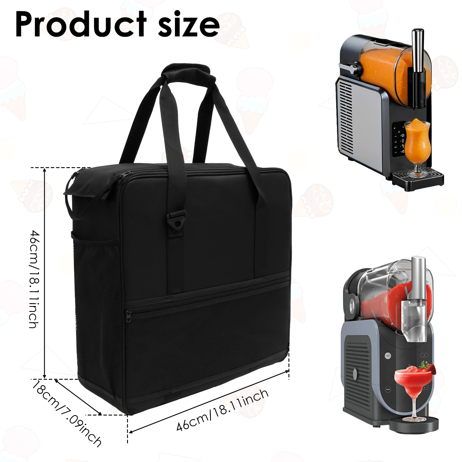 Black Slushie Machine Carrying Bag for SLUSHi FS300 & FS301 7 Black Slushie Machine Carrying Bag for SLUSHi FS300 & FS301 - Image 7