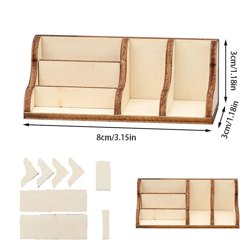 Miniature Wooden Dollhouse Storage Baskets Set 8 Miniature Wooden Dollhouse Storage Baskets Set - Image 8