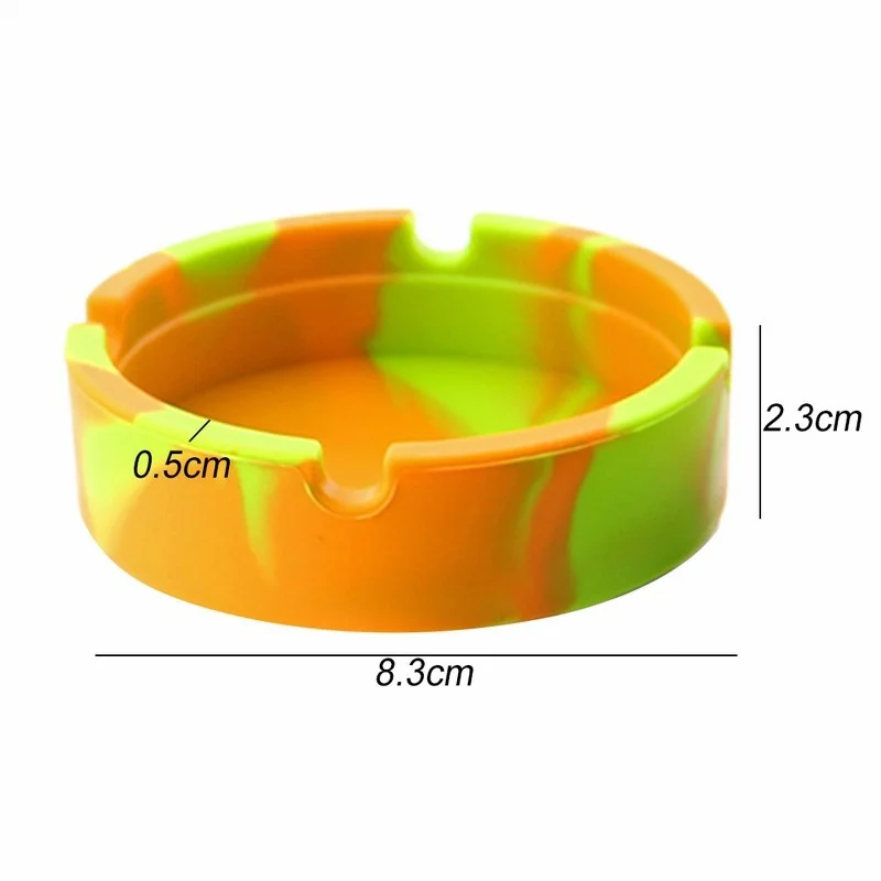 Glow-in-the-Dark Silicone Ashtray with Notches 2 Glow-in-the-Dark Silicone Ashtray with Notches - Image 2