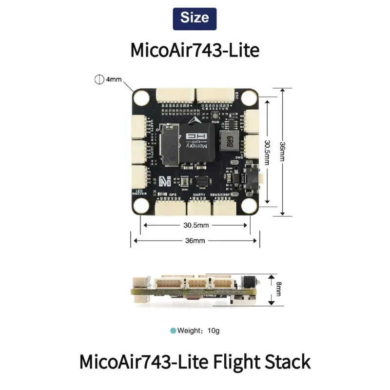 MicoAir743 Lite Flight Controller for Drones 4 MicoAir743 Lite Flight Controller for Drones - Image 4