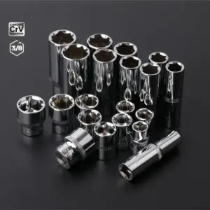 3/8 Inch Deep Socket Set 19 pcs CRV 13 Sede14f9dfb324281a52073b2594dd94c8