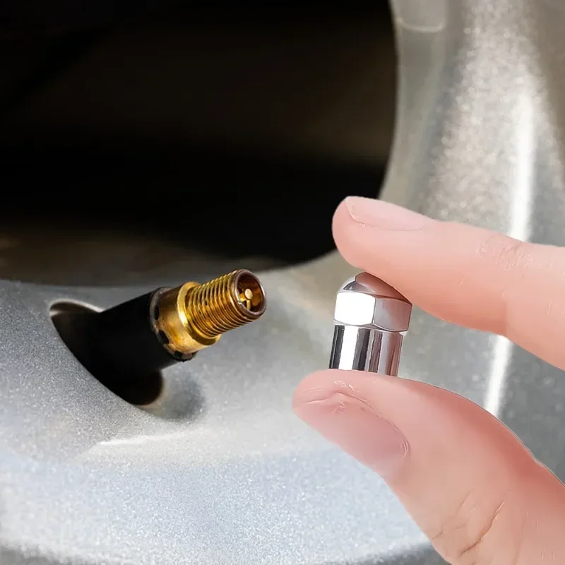 Chrome Tire Valve Caps Set (12mm x 9mm) 2 Chrome Tire Valve Caps Set (12mm x 9mm) - Image 2