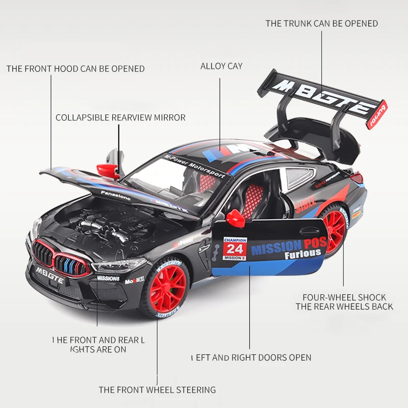 1:24 BMW M8 GTE Race Car Model Display 2 1:24 BMW M8 GTE Race Car Model Display - Image 2