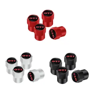 Volkswagen Aluminum Valve Cap Set in Red, Black & Silver 16 See41940186dd493ba65c5b842482eb3fC