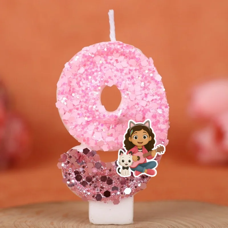 Glitter Pink Number Candles for Celebrations 9 Glitter Pink Number Candles for Celebrations - Image 9