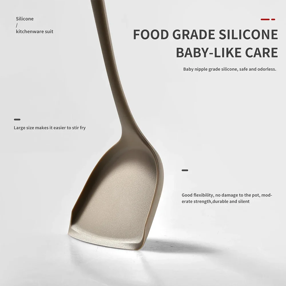 Khaki Silicone Kitchen Utensil Set 6 Khaki Silicone Kitchen Utensil Set - Image 6