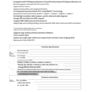 10GbE M.2 B+M Network Card for Servers 11 Sef819fae13f645bf834471f2c3a04f90w