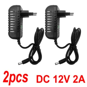 Dual Pack 12V 2A Power Adapters for Cameras