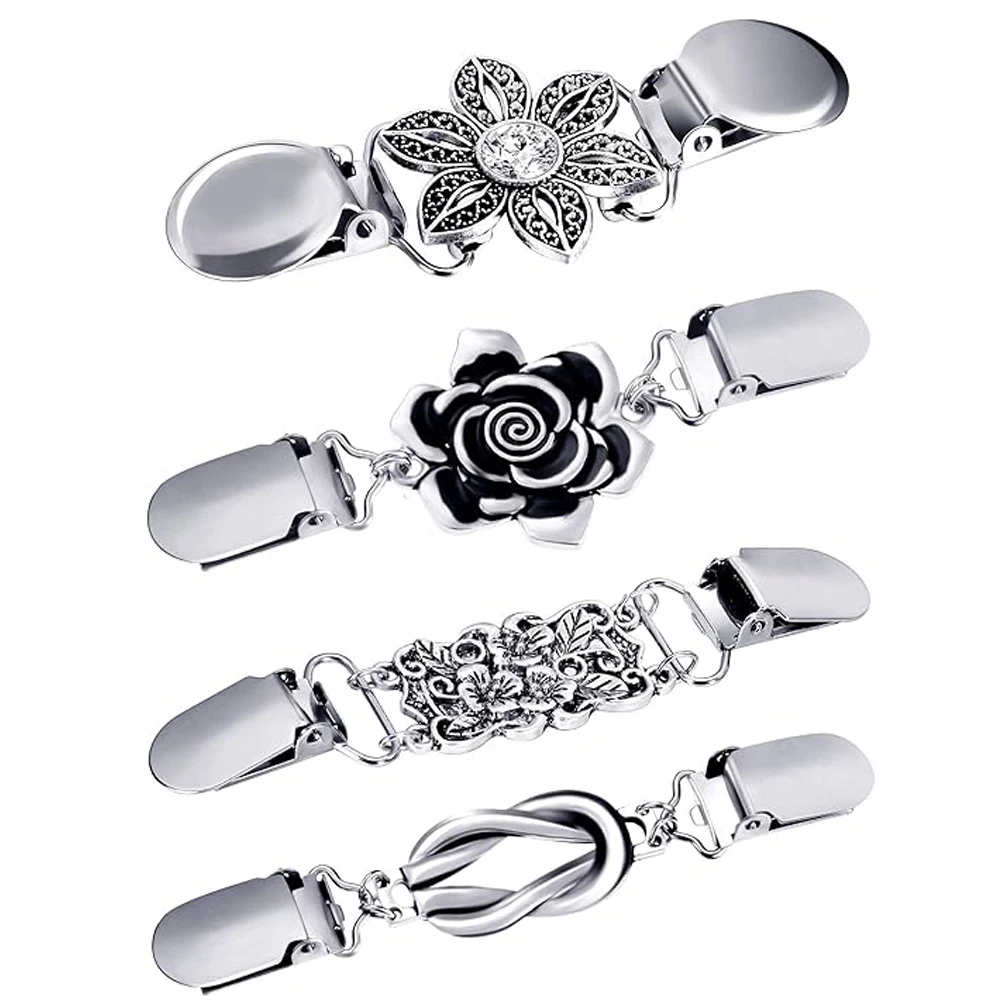 Vintage Metal Brooch Set with Rhinestones 2 Vintage Metal Brooch Set with Rhinestones - Image 2