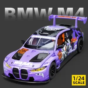 Vibrant Purple BMW M4 GT3 Diecast Model 1:24 Scale