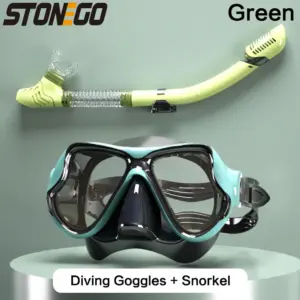 Black Diving Mirror and Snorkel Set for Adults 16 Sf113819a523a4351a39a36f9370a3219b