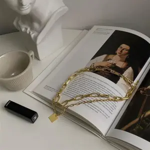 Double Layer Gold Hip-Hop Necklace for Women 10 Sf13d73a623584b11a1d060f98e7c6daah