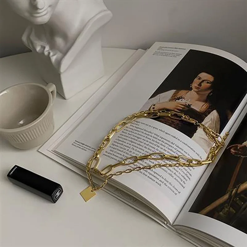 Double Layer Gold Hip-Hop Necklace for Women 4 Double Layer Gold Hip-Hop Necklace for Women - Image 4