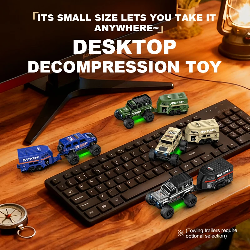 1:64 Mini Off-Road RC Vehicle with Trailer 3 1:64 Mini Off-Road RC Vehicle with Trailer - Image 3