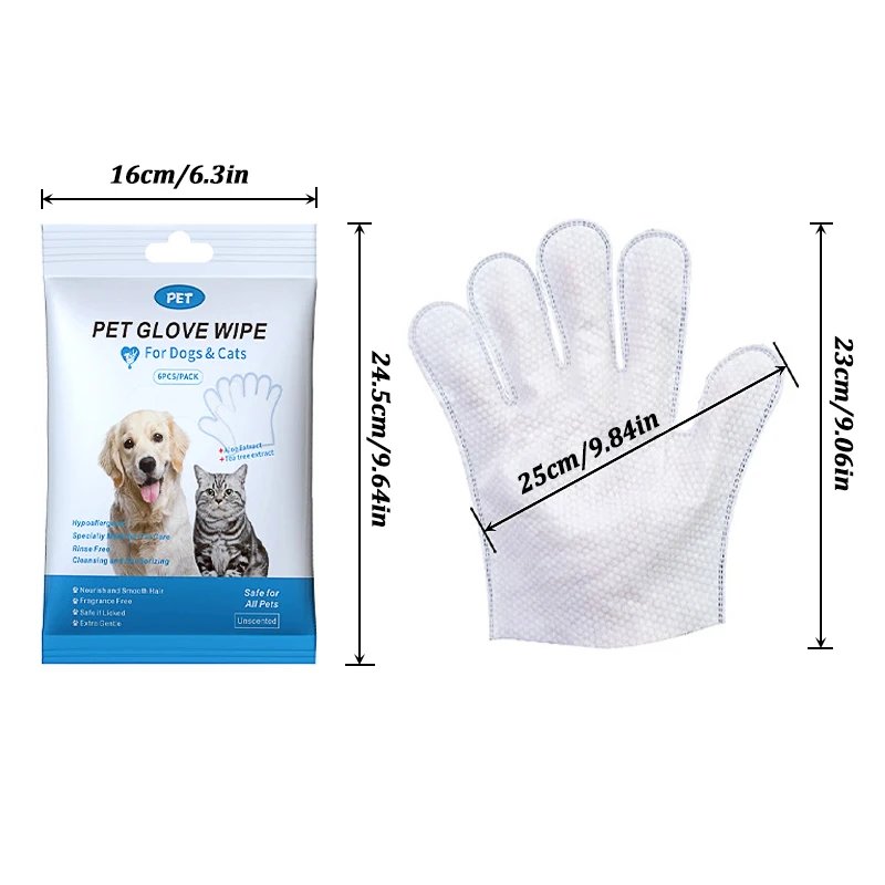 Pet Wipes Gloves for Gentle Cleaning 6 Pet Wipes Gloves for Gentle Cleaning - Image 6