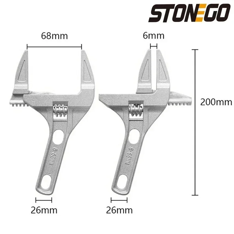 200mm Aluminum Adjustable Wrench for Plumbing 5 200mm Aluminum Adjustable Wrench for Plumbing - Image 5