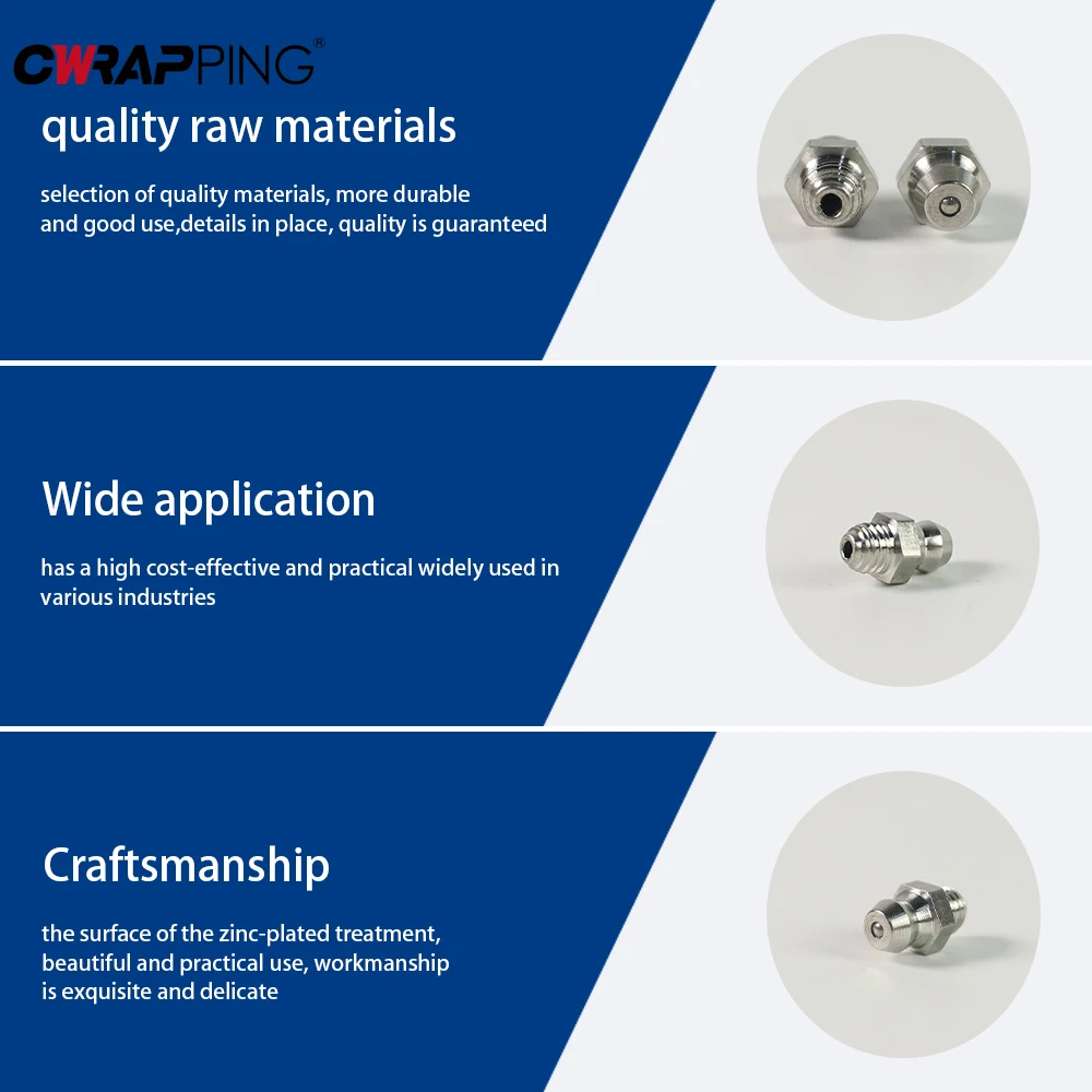 Stainless Steel M6 Grease Fittings Set (10/20) 2 Stainless Steel M6 Grease Fittings Set (10/20) - Image 2