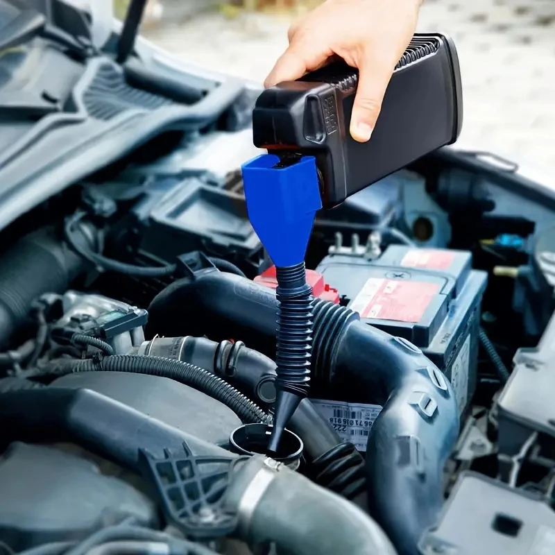 Bright Blue Foldable Car Refueling Funnel Set 2 Bright Blue Foldable Car Refueling Funnel Set - Image 2