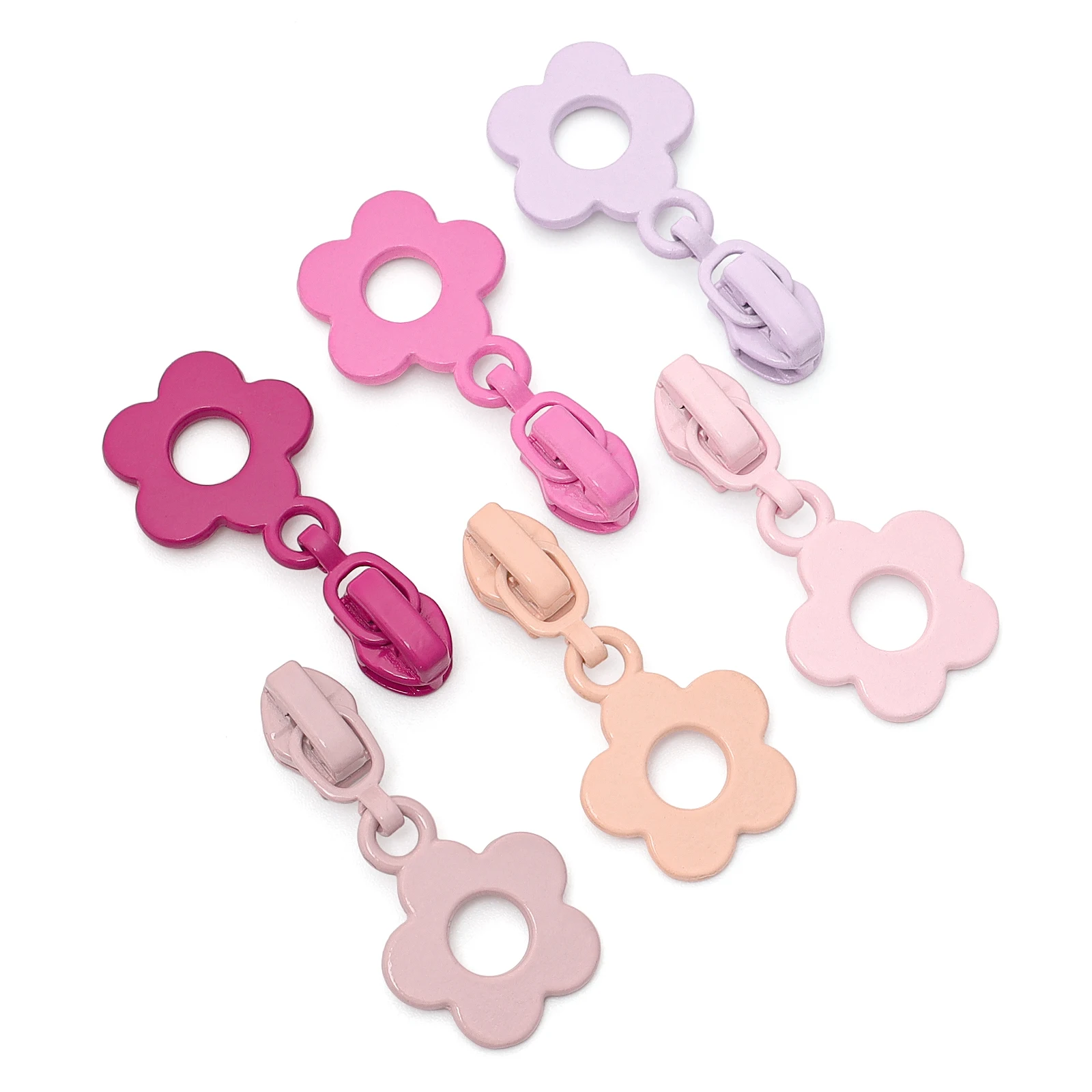Colorful Flower Zipper Pulls Set for #3 Zippers 3 Colorful Flower Zipper Pulls Set for #3 Zippers - Image 3
