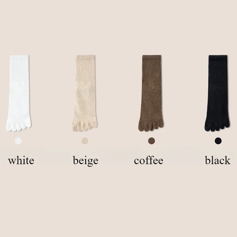 Women's Mid-Calf Toe Socks Set - 4 Pairs 10 Women's Mid-Calf Toe Socks Set - 4 Pairs - Image 10