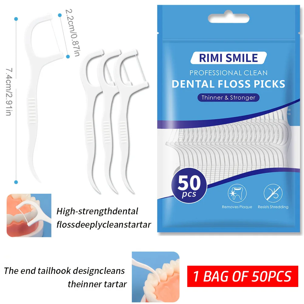 RIMI Smile Dental Floss Pack 50/100/300 Picks 6 RIMI Smile Dental Floss Pack 50/100/300 Picks - Image 6