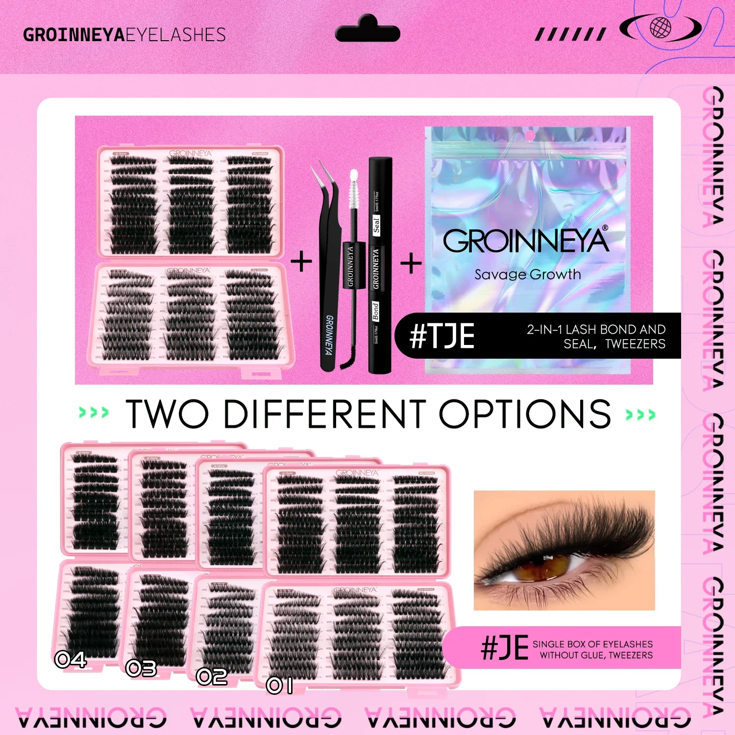 GROINNEYA Lash Clusters Kit for Glam 5 GROINNEYA Lash Clusters Kit for Glam - Image 5