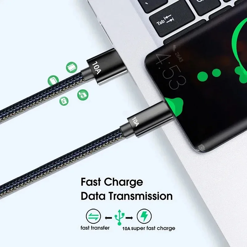 Black USB Type-C Cable for Fast Charging 2 Black USB Type-C Cable for Fast Charging - Image 2