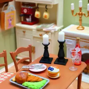 1:12 Dollhouse Candlesticks Set with Candles 6 Sf479b23910c84626b77dde8716395e3al
