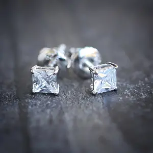 Silver Princess-Cut Cubic Zirconia Stud Earrings 10 Sf492a46fcc084d408c642ee1f98498c7Q