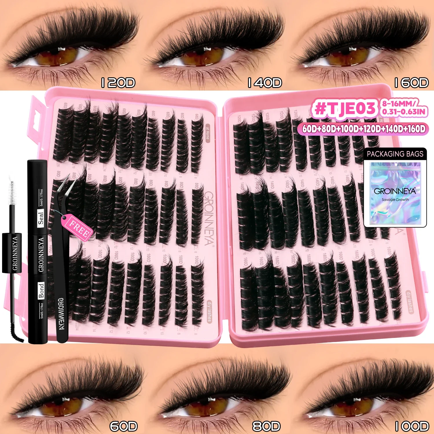 GROINNEYA Lash Clusters Kit for Glam 7 GROINNEYA Lash Clusters Kit for Glam - Image 7