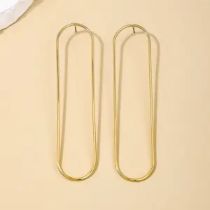 Elegant Gold-Copper Geometric Drop Earrings 9 Sf4ae2d2c737549faa54c397817fb76281