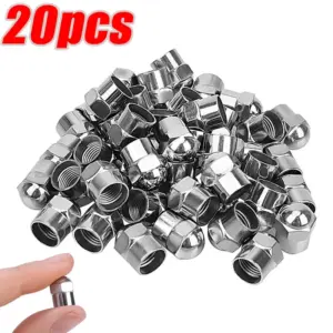 Chrome Tire Valve Caps Set (12mm x 9mm) 18 Sf608b7e88eac45348def072844f6eb39L