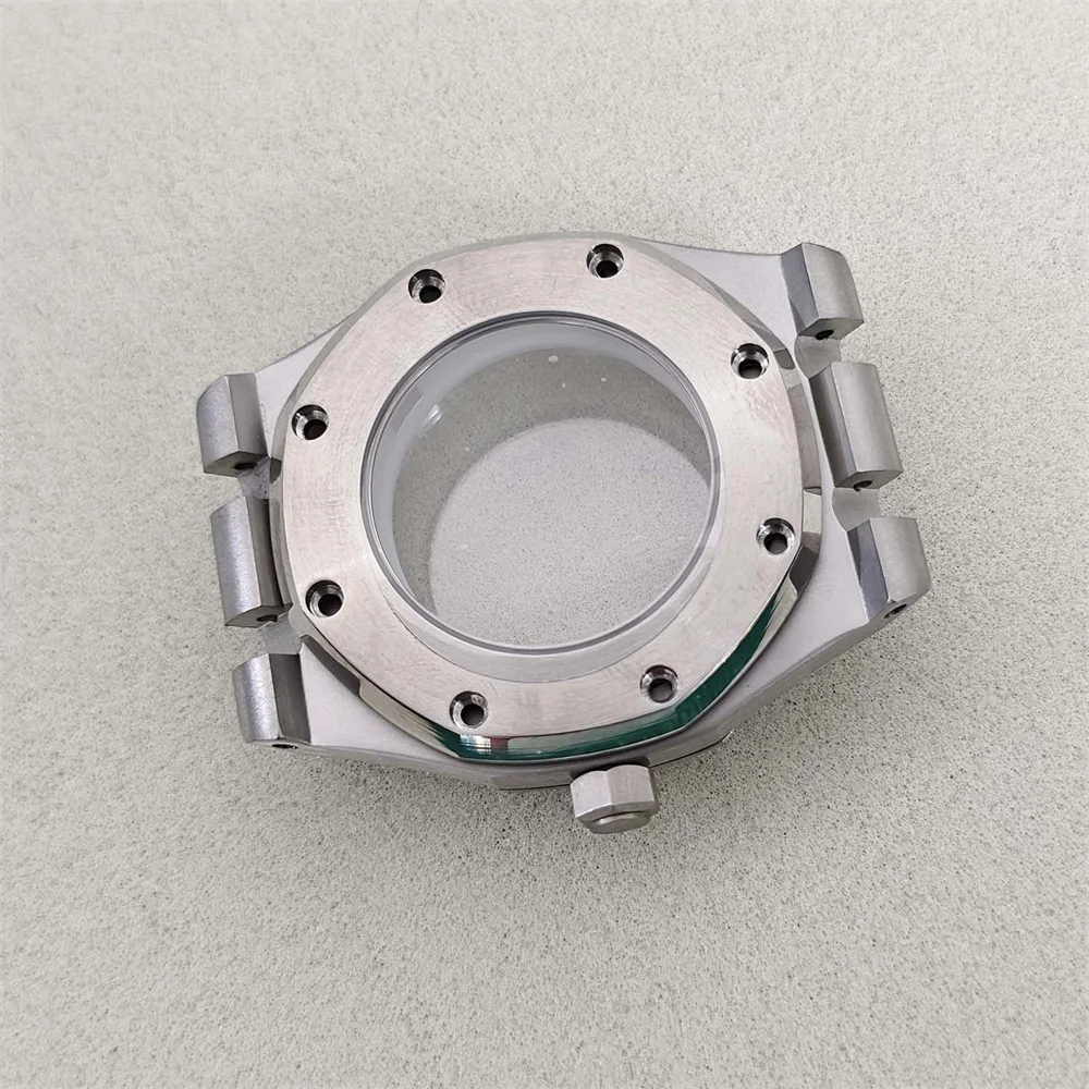 Stainless Steel Watch Case with Blue Gems 2 Stainless Steel Watch Case with Blue Gems - Image 2