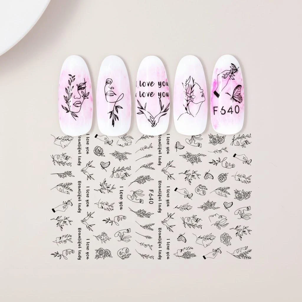 Mystical Black & White Nail Art Stickers Set 7 Mystical Black & White Nail Art Stickers Set - Image 7